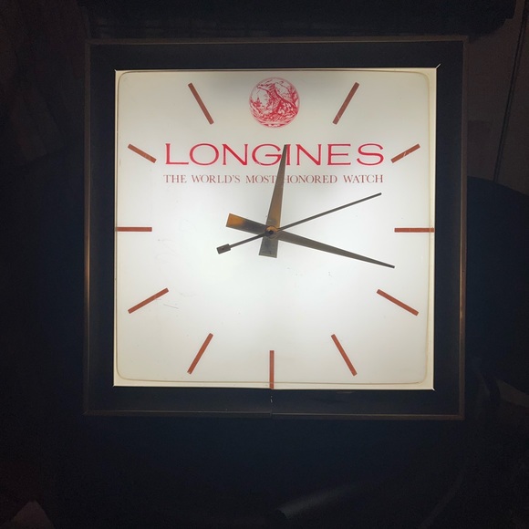 Vintage Rare Longine’s Watches Advertising Electric Clock Good Working Condition - Picture 2 of 6